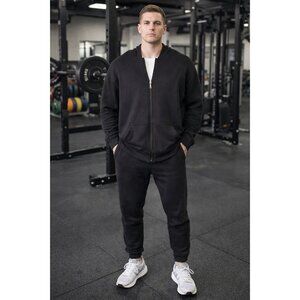 Seven Apparel Mens  Zip Hoodie L Black Athletic Minimalist Streetwear